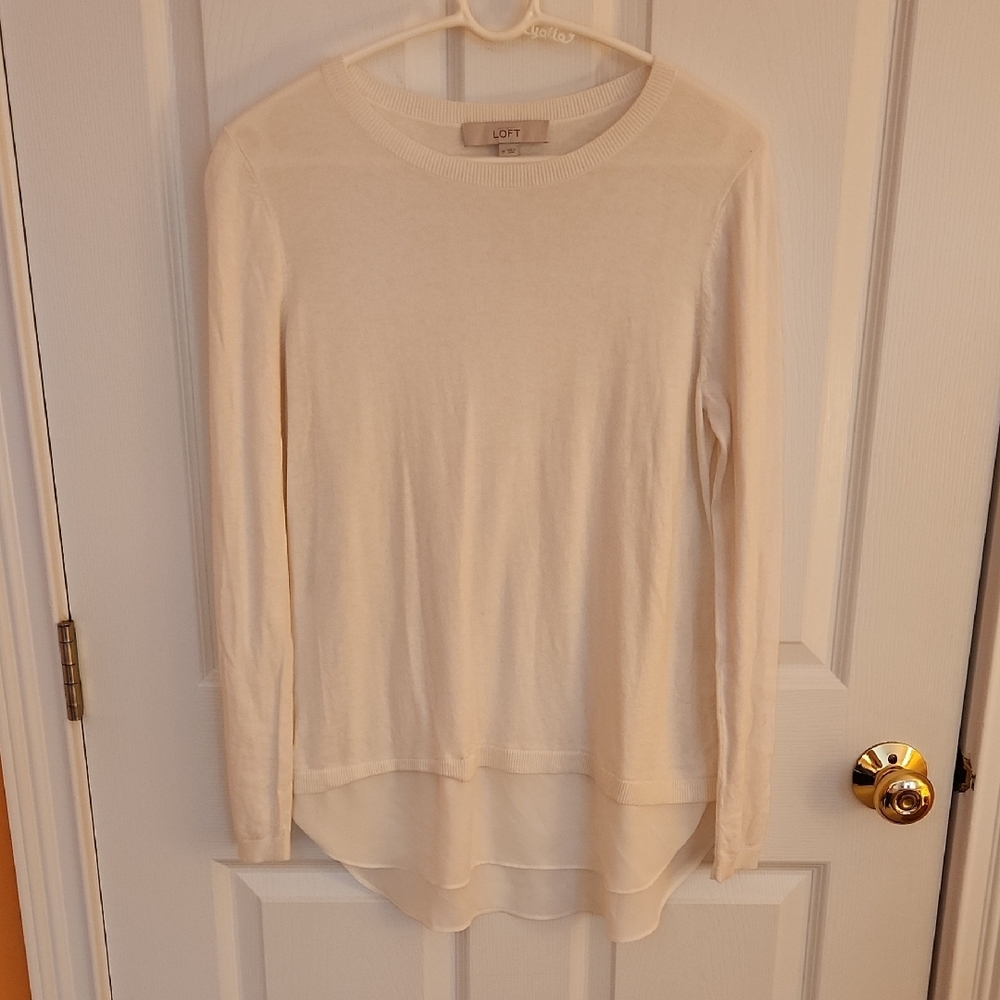 LOFT Women's Long Sleeve Sweater Mixed Media